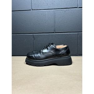 Skechers Black Leather Lug Sole Derby Shoes